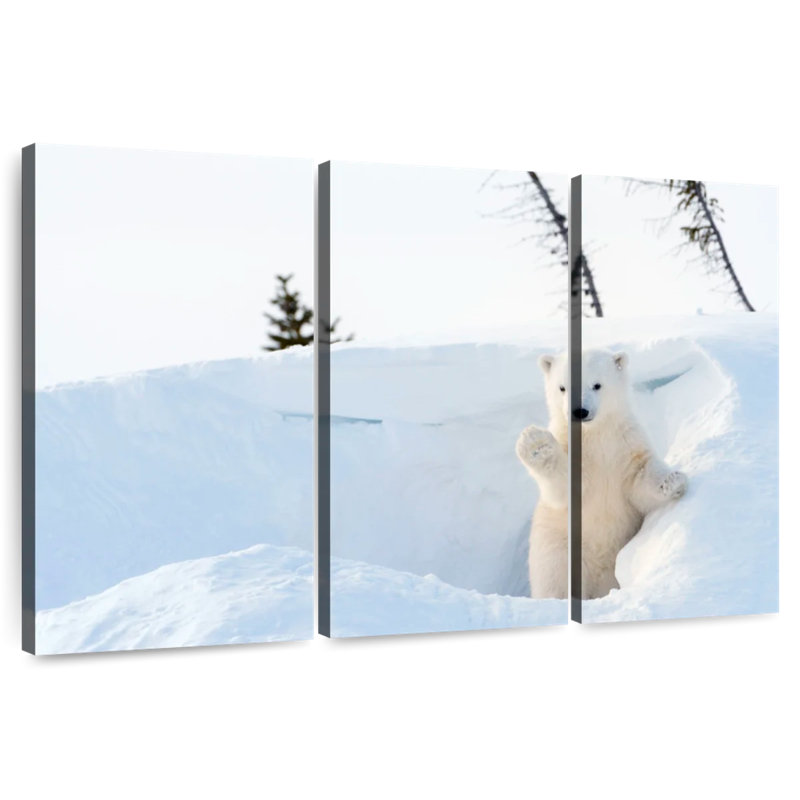 Brampt Polar Bear Cub Greeting, 48" H x 74" W