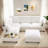 U-shaped Sectional Sofa Couch With A Movable Ottoman And A Coffee Table With Hidden Charging Devices-1926735750