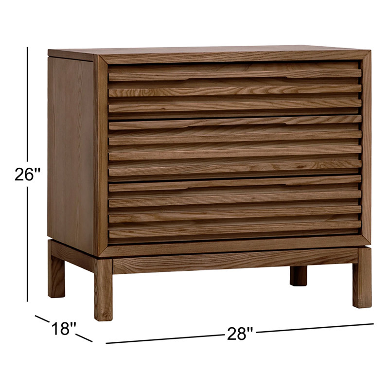 Table de chevet finlandaise en bois massif, Noyer