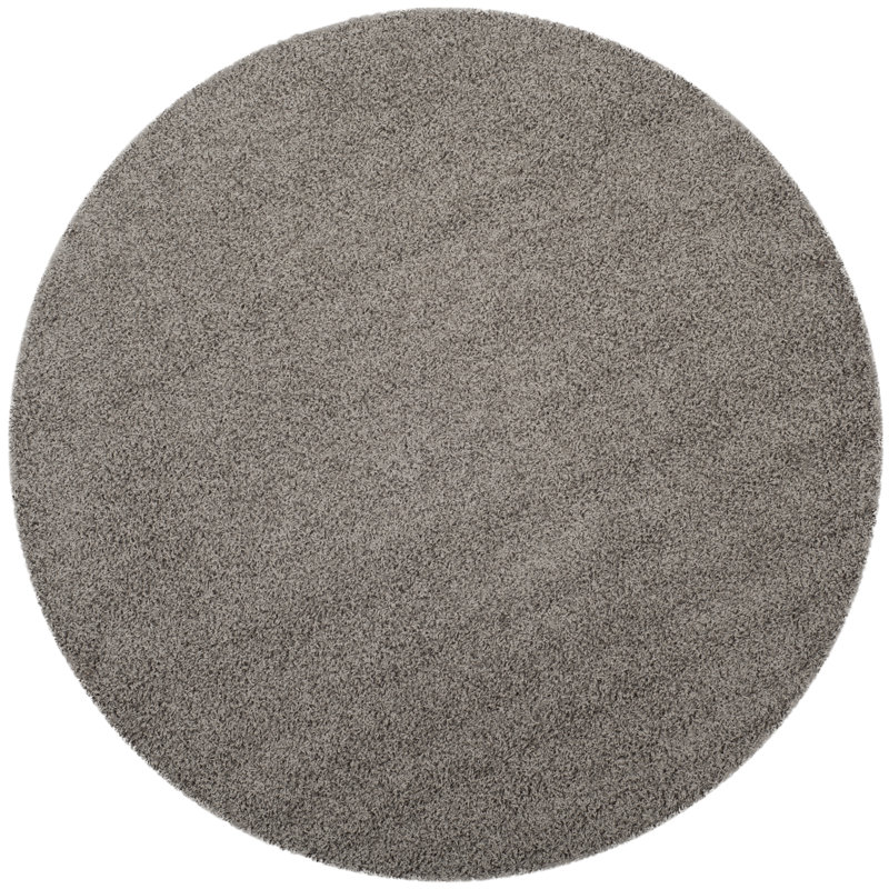 Tapis gris clair, Rond 6 pi 7 po