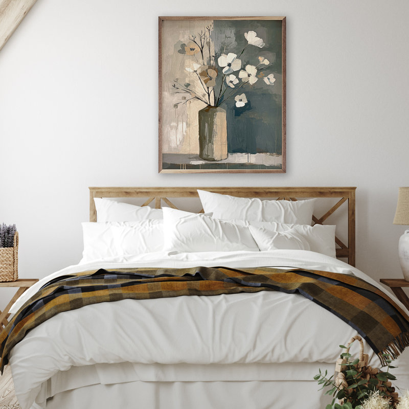 Neutral Floral Vase 3 By Accent Art Studio, H 10 po x l 8 po