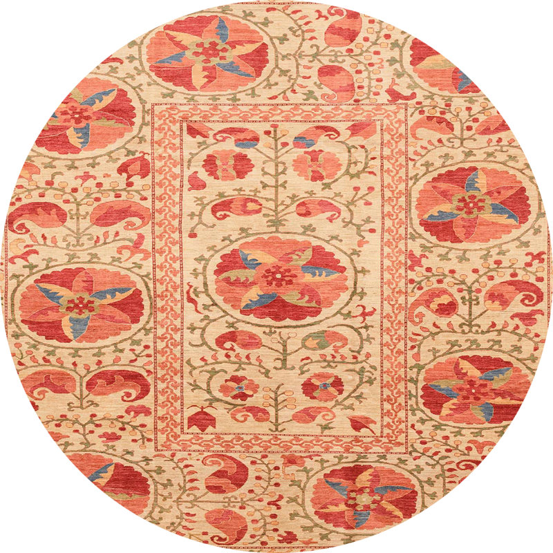 Abstract Indoor Rug, Round 6'