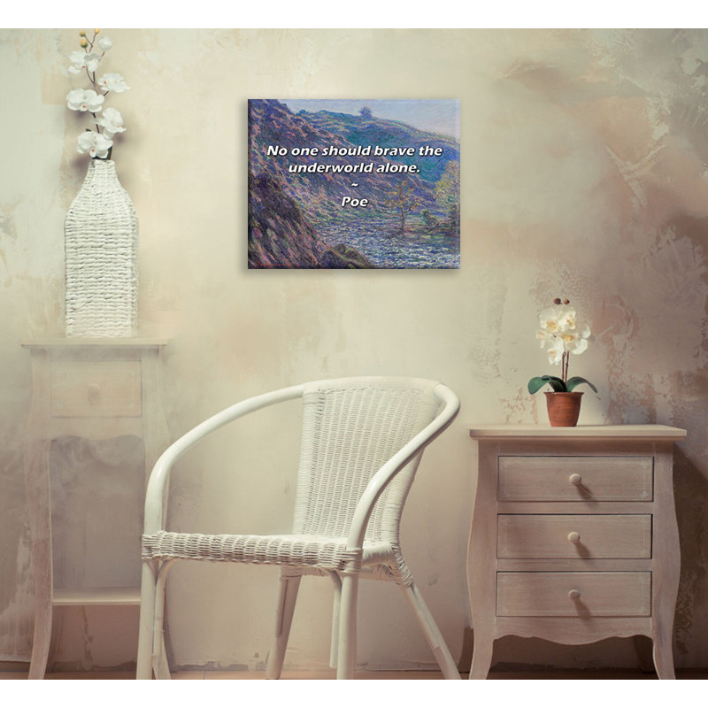 Citation artistique «Personne ne devrait braver les enfers seul». Toile tendue par By Poe Gallery