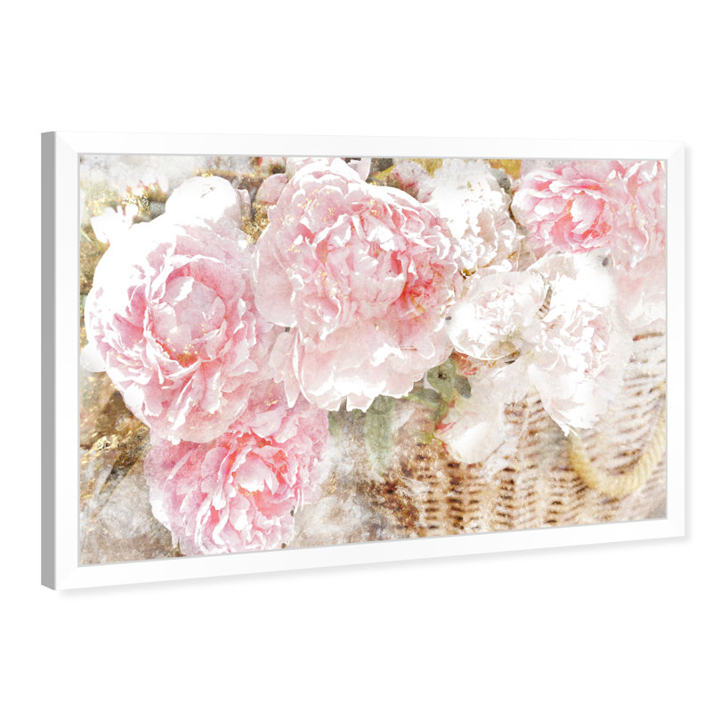 « basket o roses » par oliver gal, impression, H 12 po x l 17 po, Cadre photo