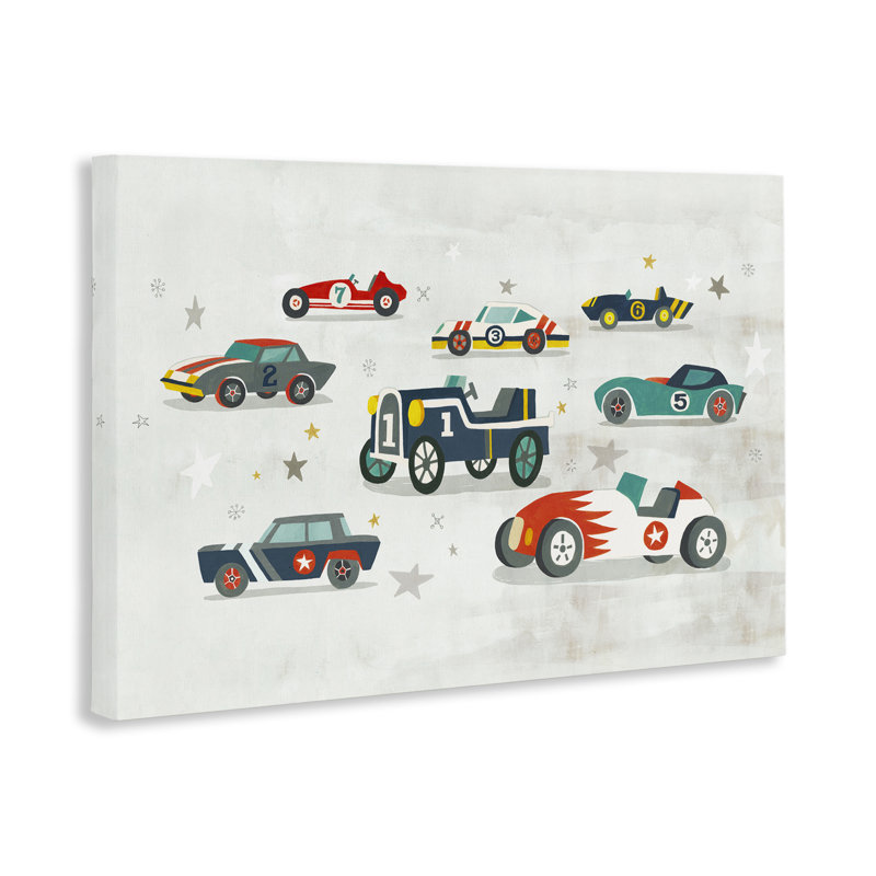 Art varié sur toile, "Cars de course" par Irene Chan, H 16 po x l 24 po