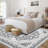 Washable Area Rug for Living Room, Bedroom, Dining, Vintage, Non-Slip, Stain-Resistant, Grey-1992101140