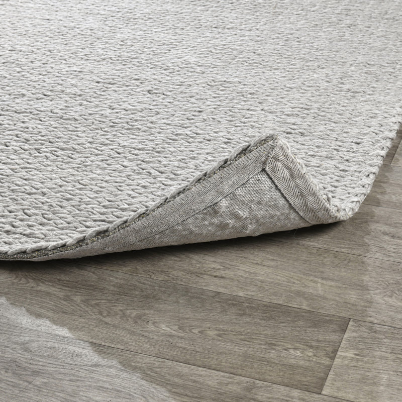 Oxnard Hand Woven Wool Checkered Area Rug, Rectangle 5' x 8'