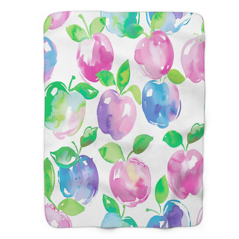 Trendy Fruit Art - couverture sherpa de qualité supérieure 1 pièce, L 60 po x L 80 po