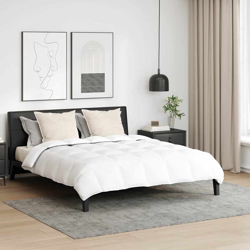Winter Duvet Set 3 Pcs White 78.7 x 94.5 In Microfiber, Cotton, 200 x 200 cm