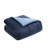 Solid Reversible Blue Comforter Set With Sheet Set-113301467