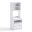 Tall Bedside Table with RGB Lighting, Charging Station & Display Shelves-2010699558