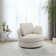 Dahlonega Slipcovered Swivel Barrel Chair