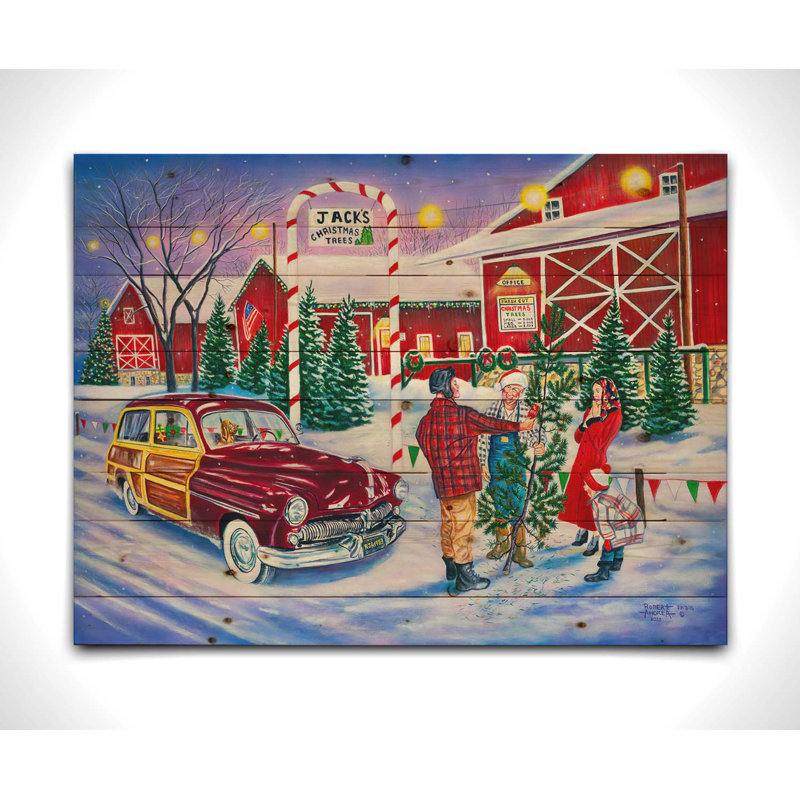 «Oh Christmas Tree» par Robert Andrea, Bois, Pas de tapis, H 12 po x l 16 po x P 1,5 po