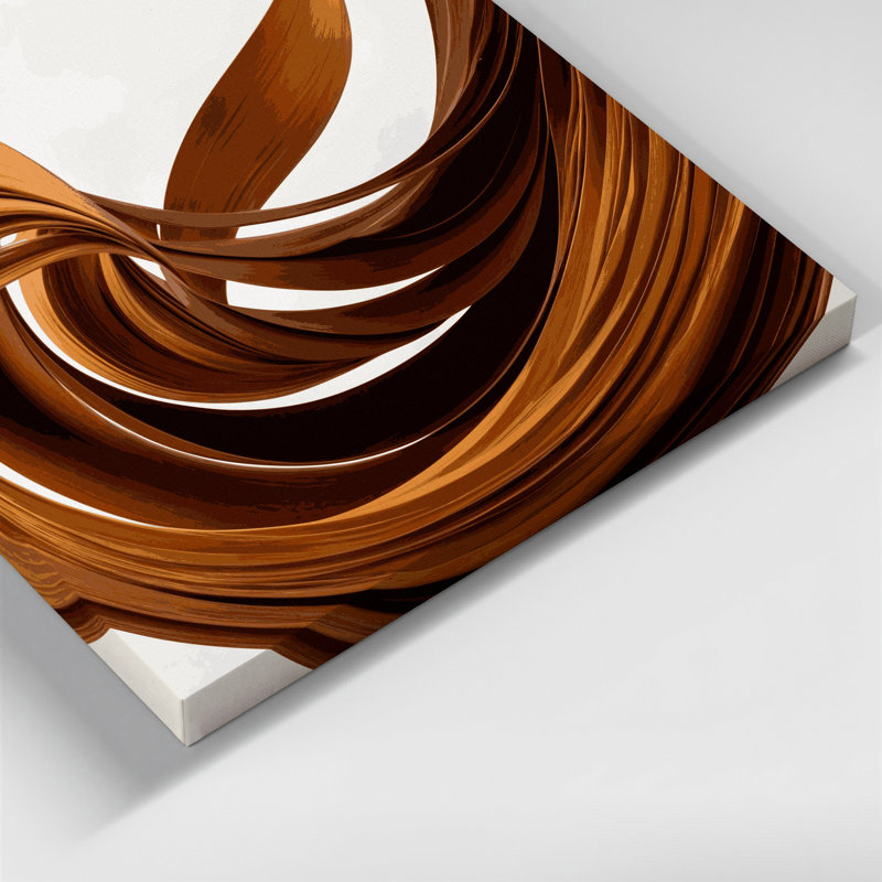 Gradient abstrait 56, art mural sur toile brune, H 8 po x l 10 po