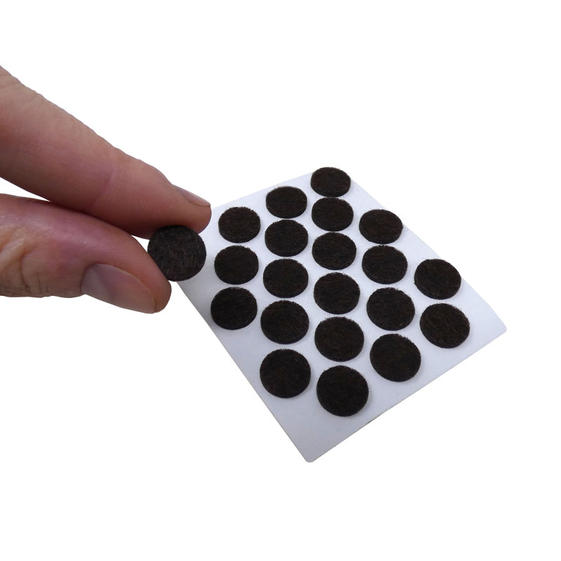 Brown 3/8" Round Self-Stick Felt Furniture Pads, 105 Pack