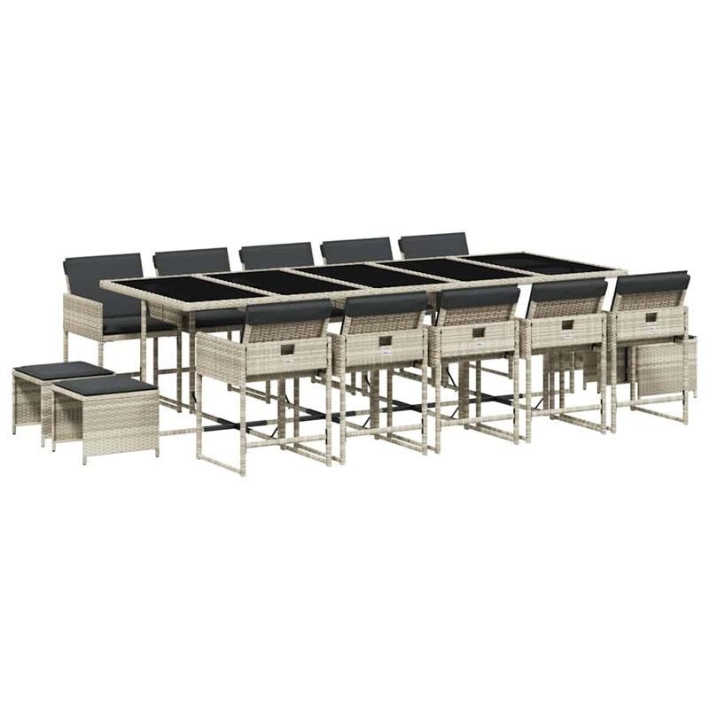 Patio Dining Set with, 14, 73cm H x 275cm W x 106cm D