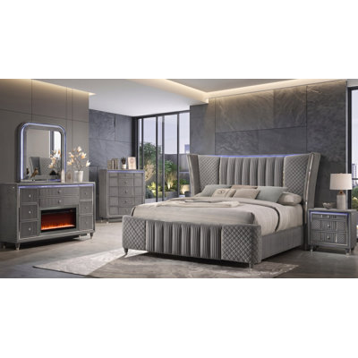 Table de chevet grise Cheatum