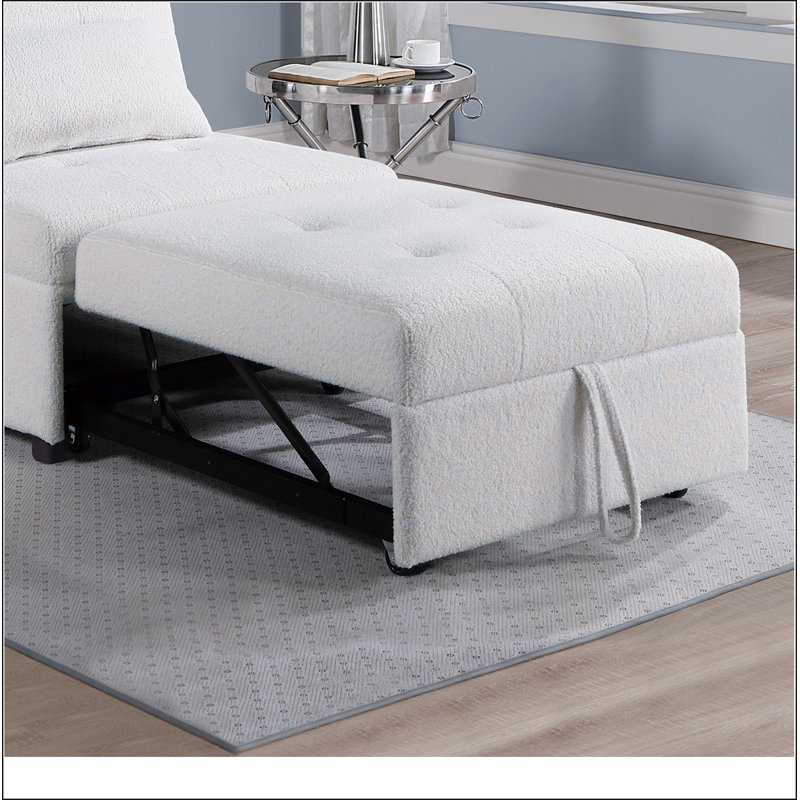 Canapé-lit contemporain en tissu Sherpa