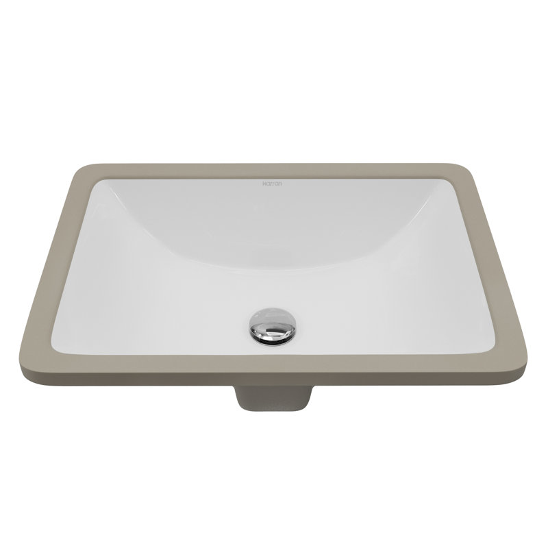 Karran 18" Undermount Vitreous China Bathroom Sink In White