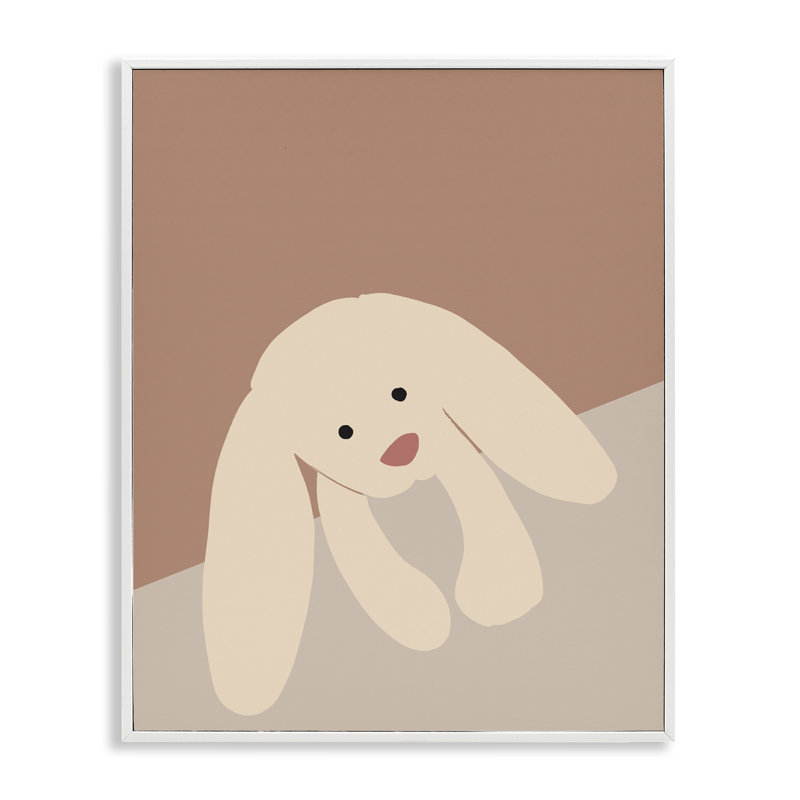 «Simple Floppy Bunny», art de la giclée encadrée par Chen Alyesh, Estampe numérique encadrée blanc bord de mer