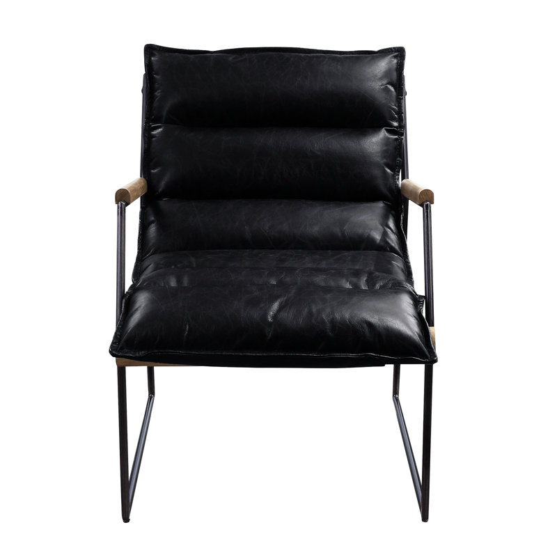 Chaise rembourrée en cuir avec base de traîneau stable - Couleur pour finition de salon