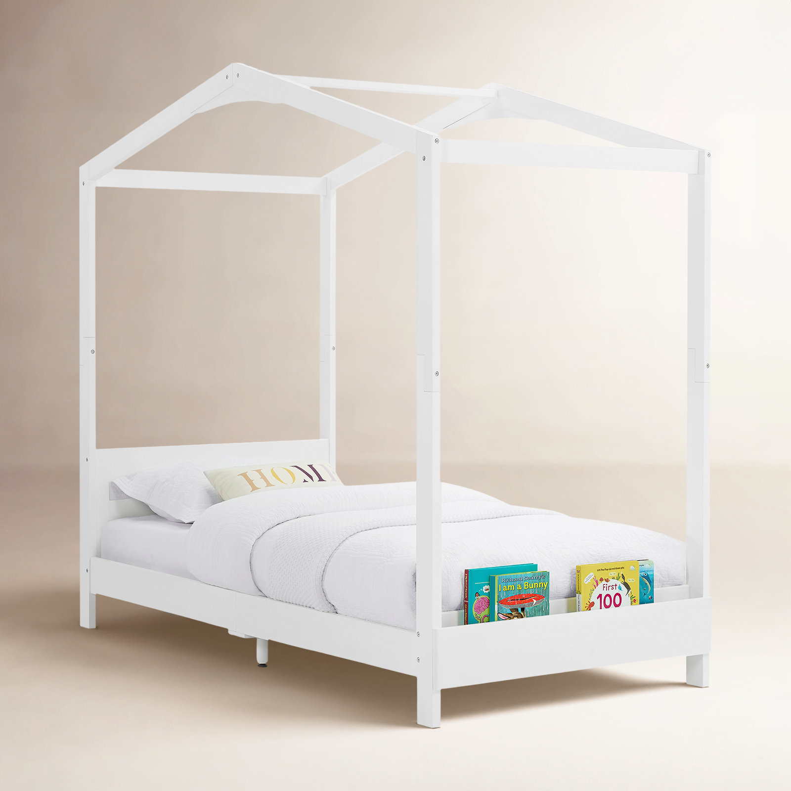 Delta Children Poppy House Twin Bed, Bianca White