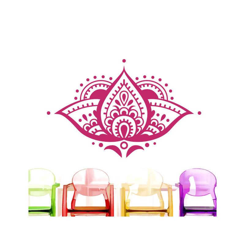 Décalcomanie murale fleur lotus, Rose vif