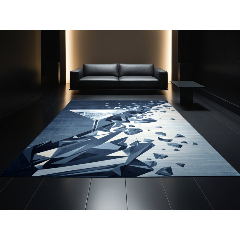 Tapis gris moelleux en verre Soft, 8 x 12
