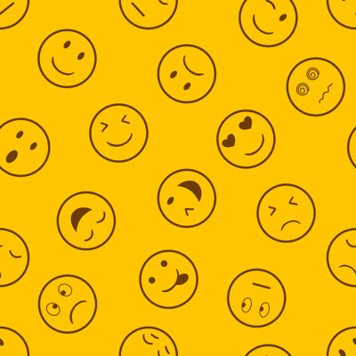 Merelin " Emoji Seamless Pattern Background " by Chanakarn Phinakan