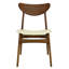  Chaises de salle à manger de style Mid-Century moderne beige, ensemble luxueux de 2 chaises de cuisine en cuir, sièges en bois naturel clair contemporain-134198872