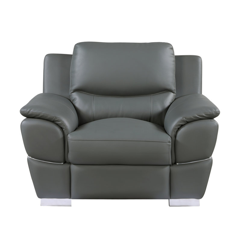 Chaise en cuir véritable, Gris