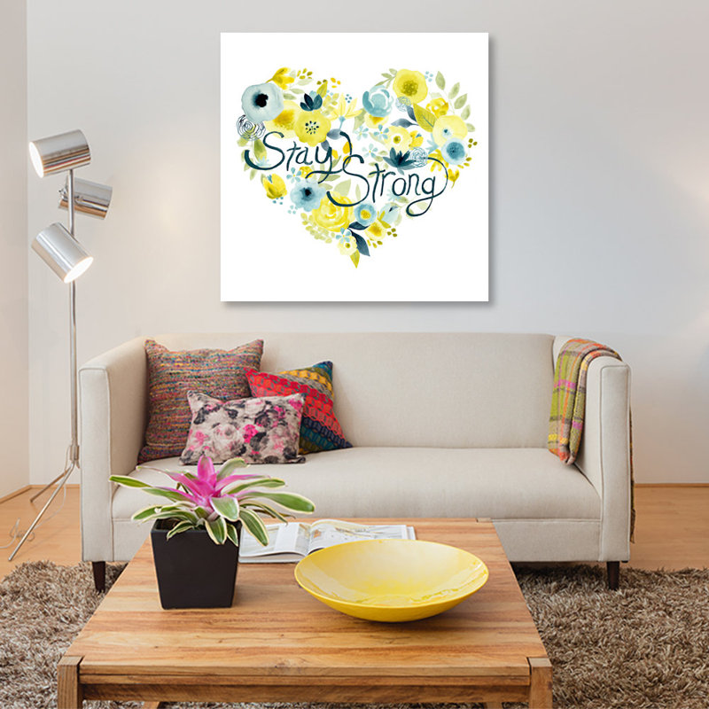 « heartfelt floral i », impression sur toile, H 12 po x l 12 po x P 1,5 po, Toile tendue, Pas de tapis
