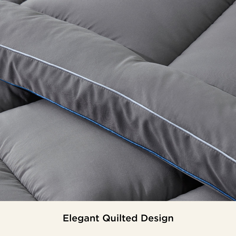 Bedsure Pillow Top Mattress Topper for Dorm & College, Cooling Breathable Mattress Pad with Deep Pocket, Gray