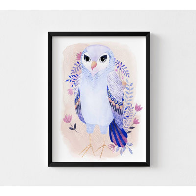 Art mural oiseau mauve, décor de chambre d'enfant, bébé oiseau, art mural animal, idées de salle de jeux pour enfants, reproduction d'art de chambre de bébé, impression adorable animal 113861D