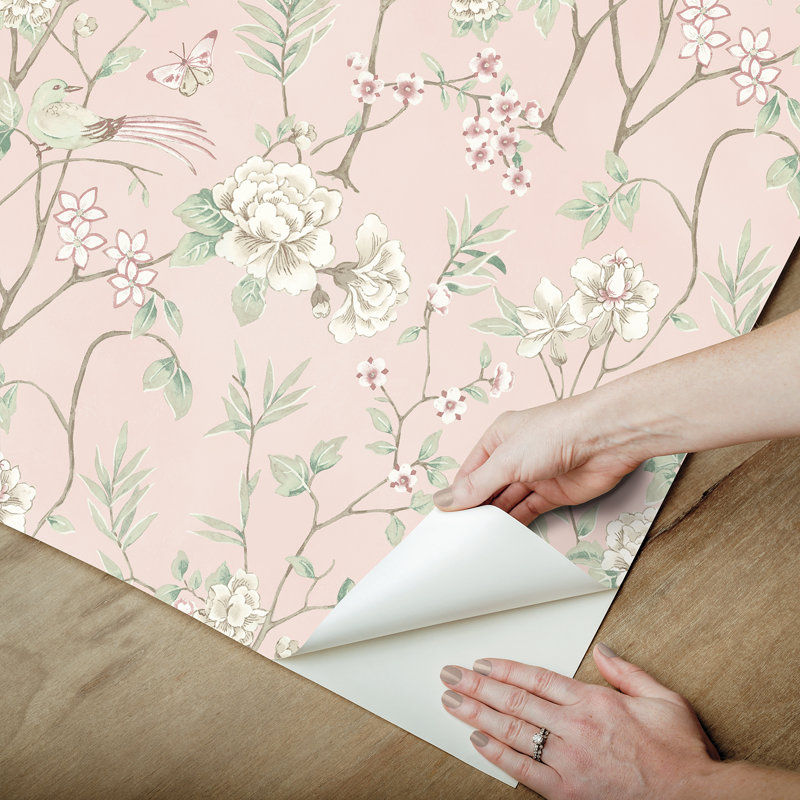 Papier peint adhésif chinois chinois, Rose