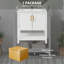 Meuble-lavabo à cadre en bois, meuble-lavabo, armoire de rangement avec lavabo en céramique et tablette ouverte