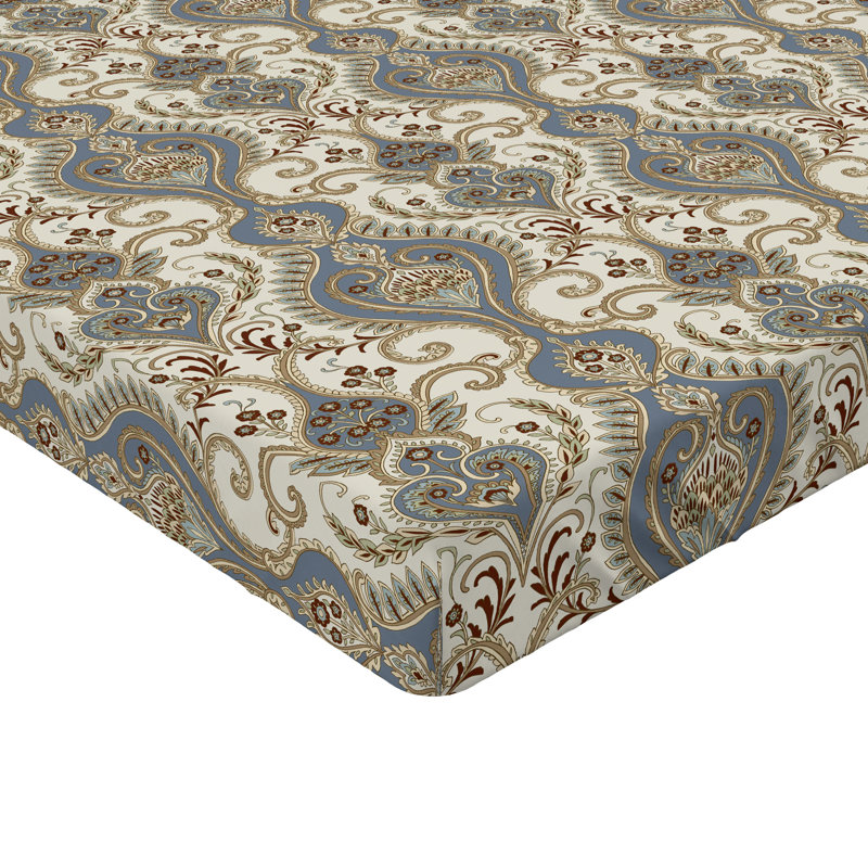 Drap-housse Ambesonne, Drap-housse simple TG, Bleu ciel, châtaignier, brun / floral