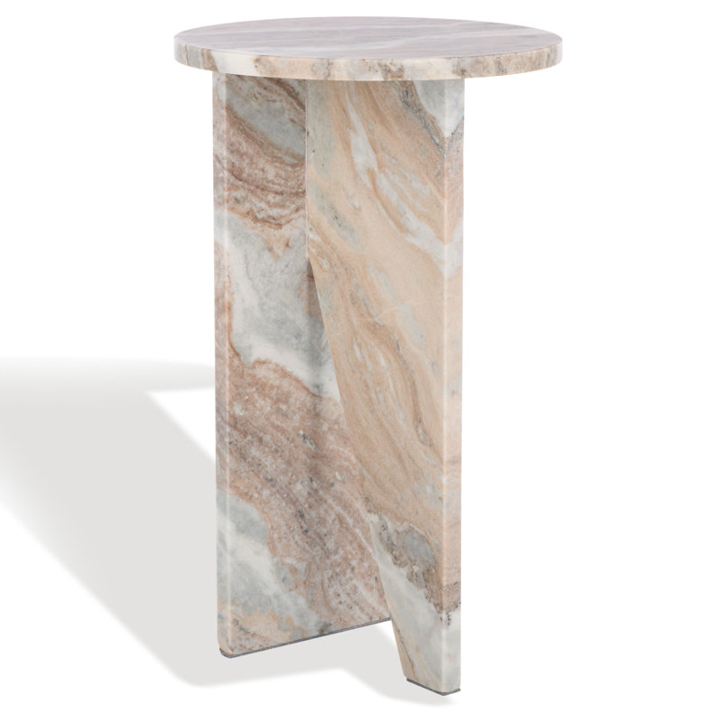Devlin Marble Drink Table, Beige