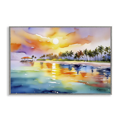 Giclée encadrée par Caribbean Calm Sunset, design par Shelly Craig
