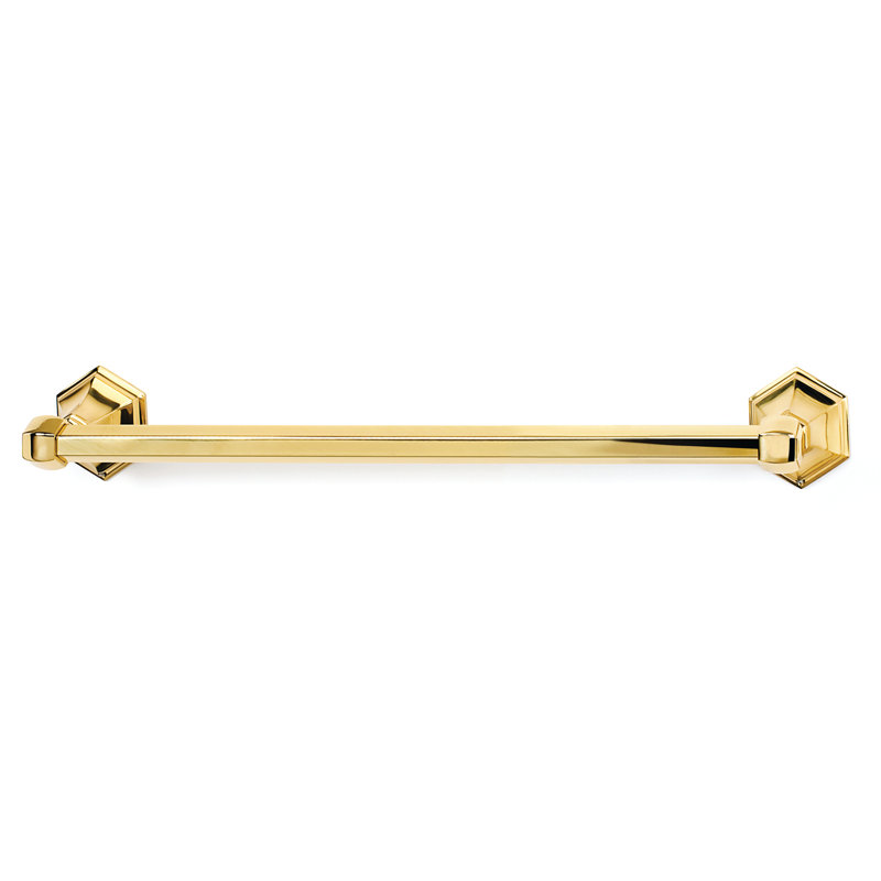 Nicole Wall Mounted Towel Bar, Polished Brass