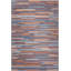 Tapis bleu / brun / gris abstrait tissé à la machine-1986119150