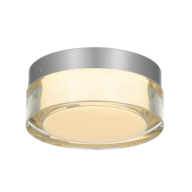 Plafonnier encastré chromé DEL 6 po, H 2,5 po x l 6 po x P 6 po, Chrome chrome