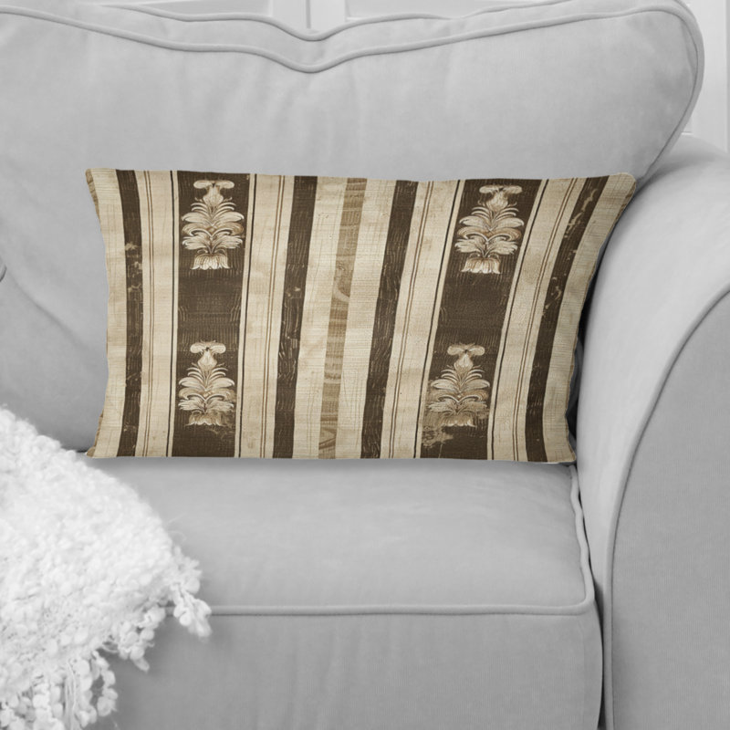 Motif lombaire traditionnel brun à rayures II - Coussin