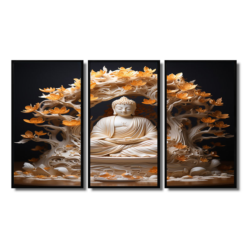 Ensemble de salon Tohei - Bouddhisme, Cadre flottant noir, H 40 po x l 60 po x P 1 po