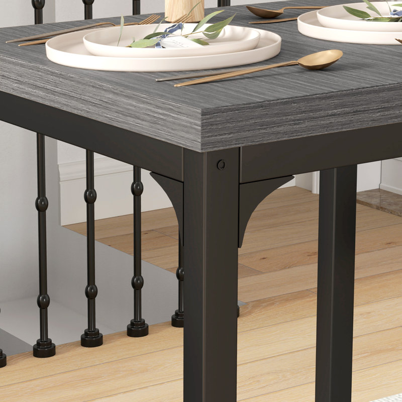 HOMCOM 3 Pieces Modern Dining Table Set for 2 Steel Legs Light Wood Effect, Rustic Brown