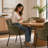 Modern Upholstered Dining Chairs With Curved Back & Black Metal Legs-1889442022