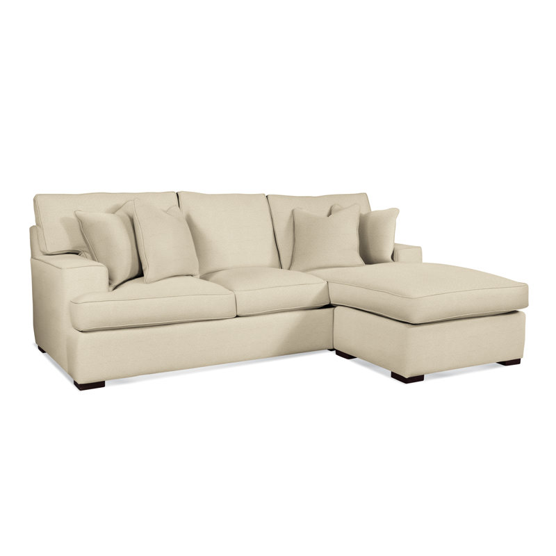 Sadie 97" Wide Reversible Sofa & Chaise with Ottoman, Java Finish, Ivory Crypton Performance; 0886-91