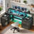 Balconera 65'' L Shaped Desk With Power Outlets, LED Lights & Monitor Stand-105529342