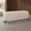  Banc rembourré en tissu crème avec pieds en métal 48 po Glenorie-893970407-893970401