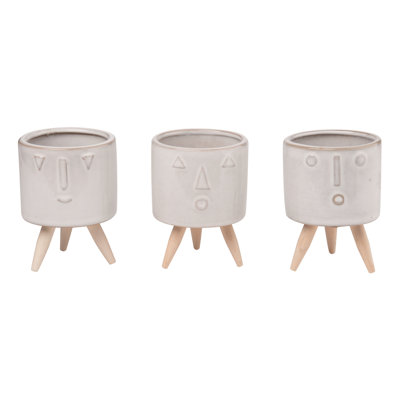 Ensemble de pots à fleurs en céramique 3 pièces Arlesa
